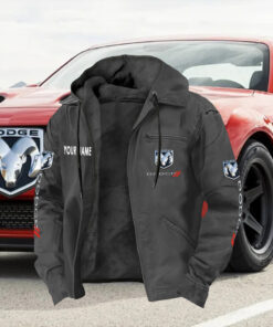 Dodge Zip Hoodie Customize Name