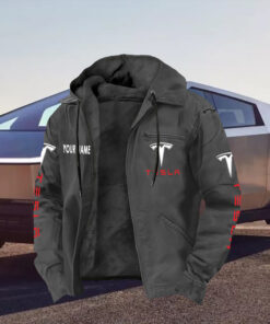 Tesla Zip Hoodie Customize Name