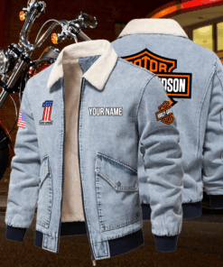 Harley-Davidson Fleece Denim Jacket Custom Name