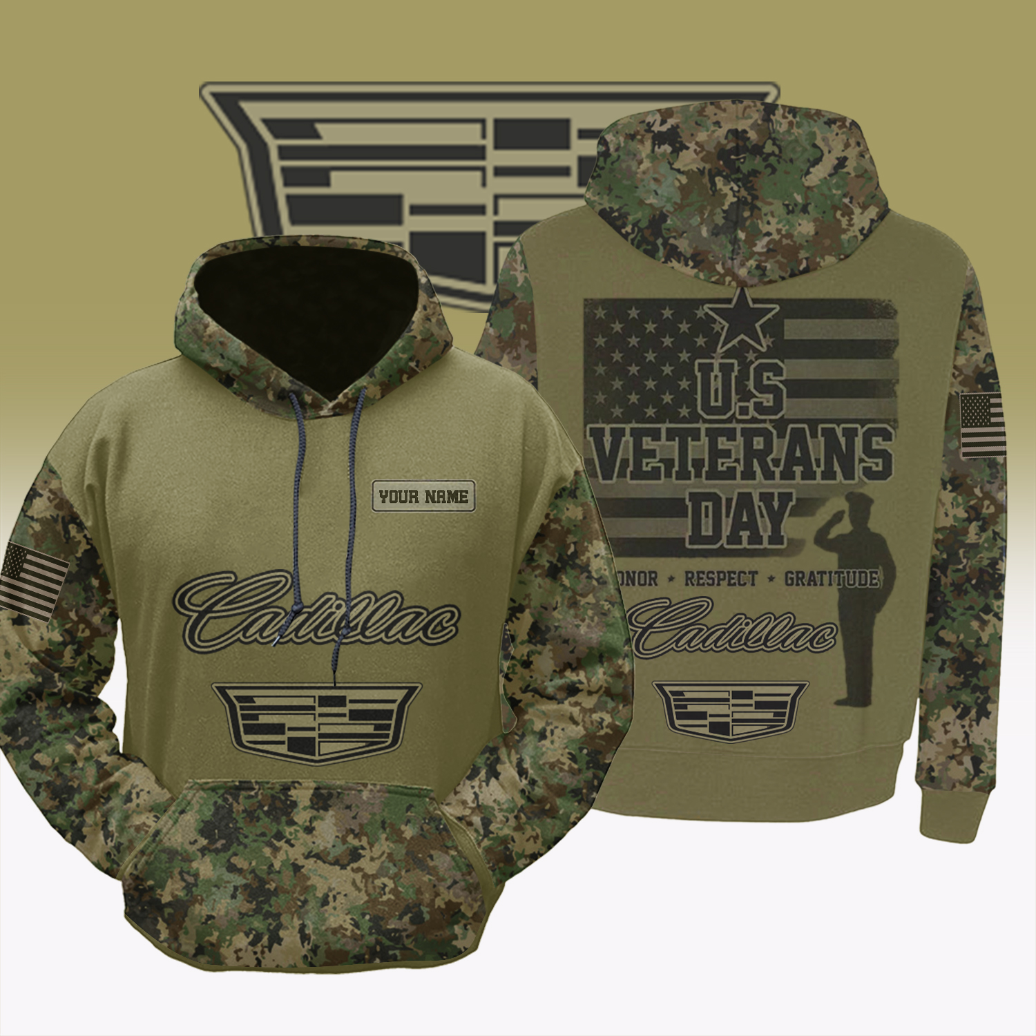 Cadillac US Veteran Day Honor Respect Gratitude Personalised Veterans Shirt - Image 2