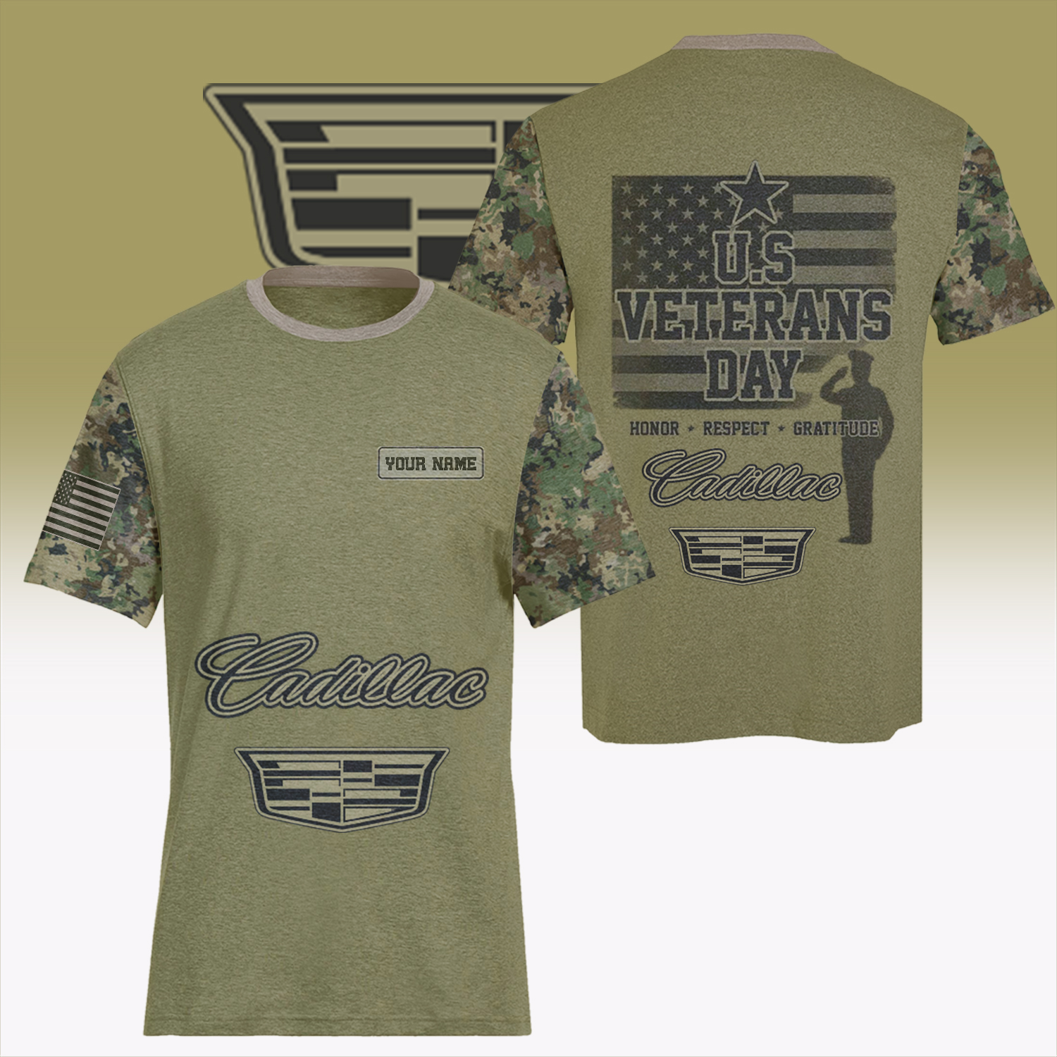 Cadillac US Veteran Day Honor Respect Gratitude Personalised Veterans Shirt - Image 3