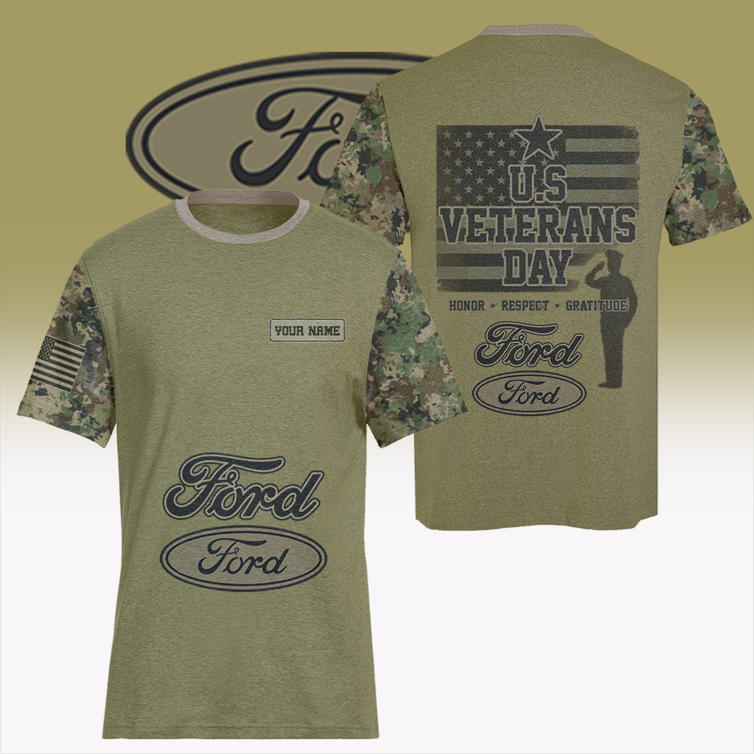 Ford US Veteran Day Honor Respect Gratitude Personalised Veterans Shirt - Image 2
