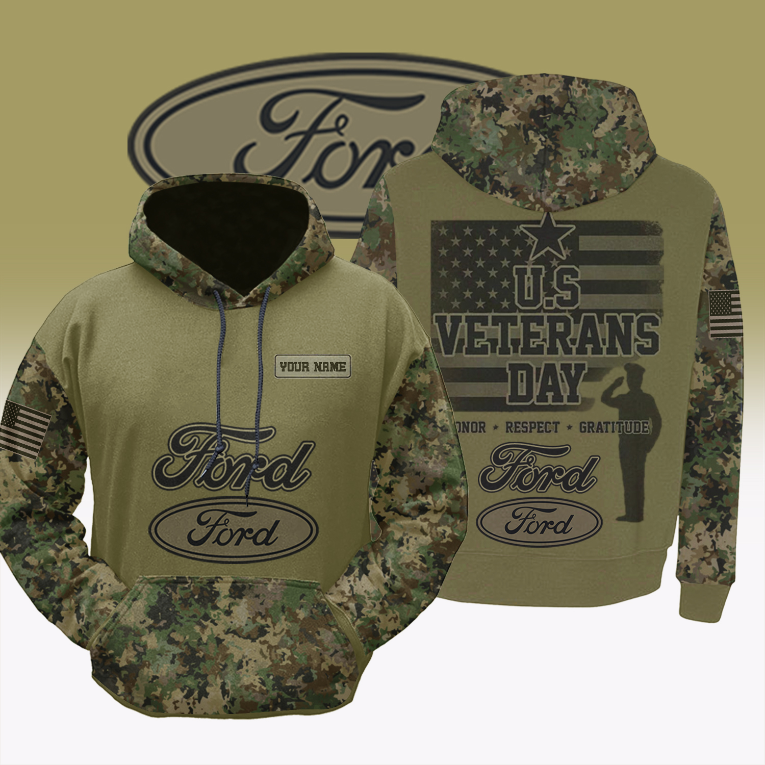 Ford US Veteran Day Honor Respect Gratitude Personalised Veterans Shirt - Image 3