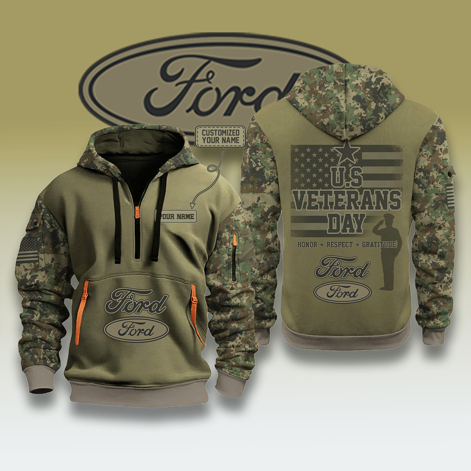 Ford US Veteran Day Honor Respect Gratitude Personalised Veterans Shirt