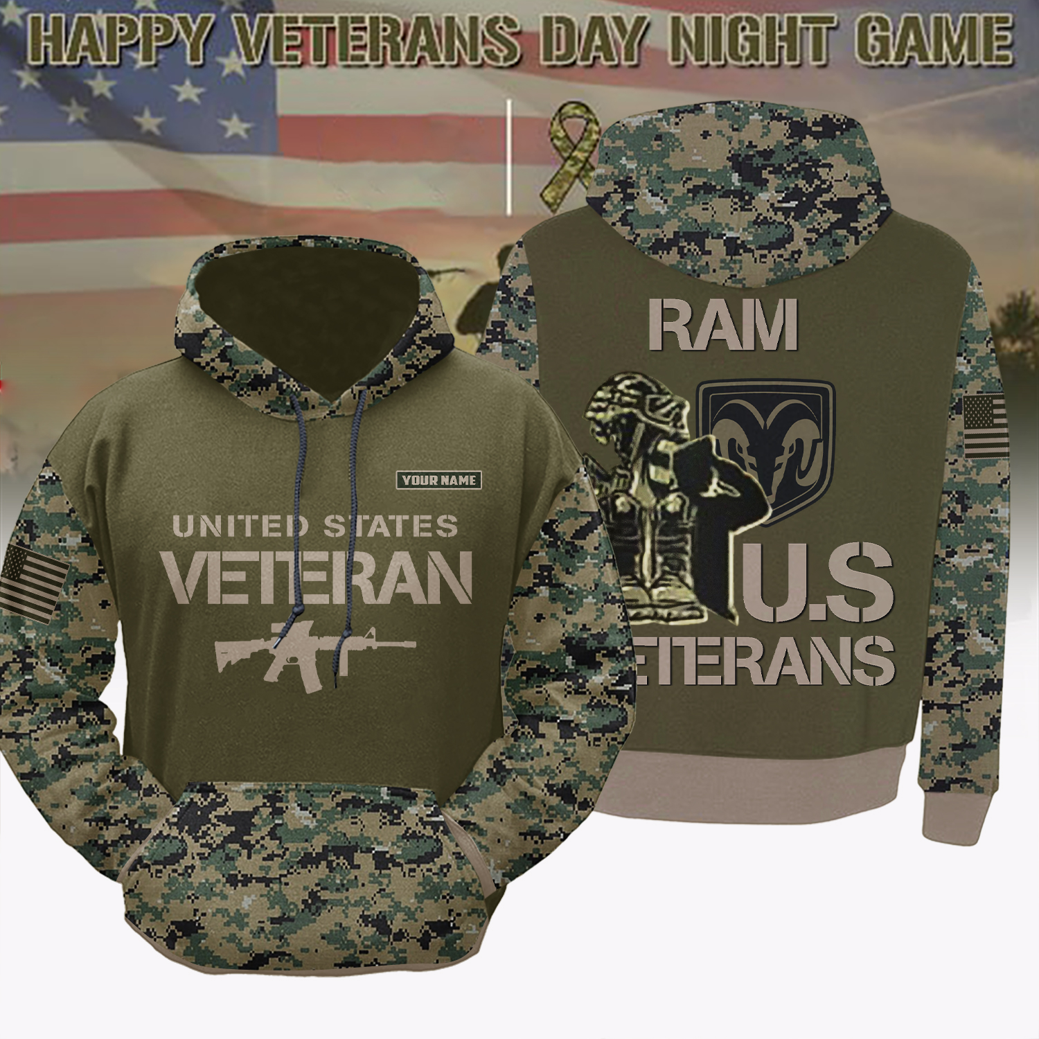 Ram US Veteran Day 2025 Personalised Veterans Shirt - Image 2