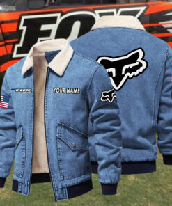 Fox Fleece Denim Jacket Custom Name
