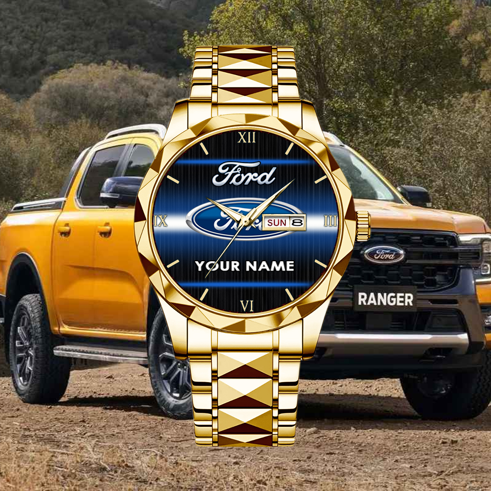 Ford Alloy Luxury Quartz Watch Customize Name