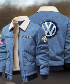 Volkswagen Fleece Denim Jacket Custom Name