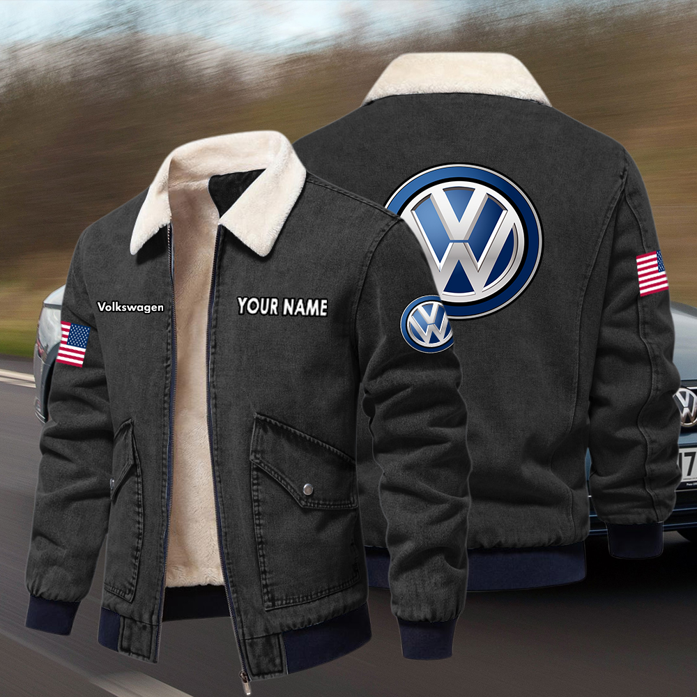 Volkswagen Fleece Denim Jacket Custom Name - Image 4