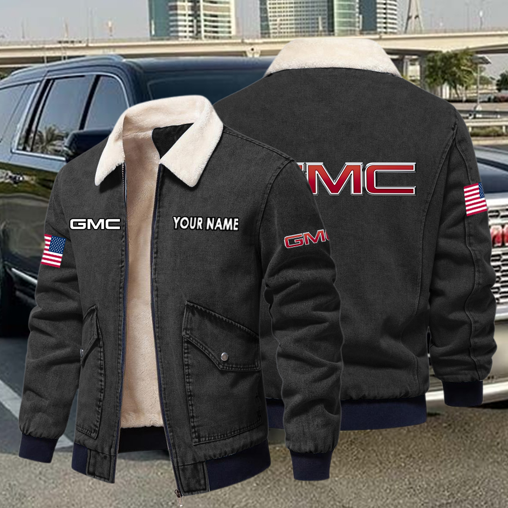 GMC Fleece Denim Jacket Custom Name - Image 2