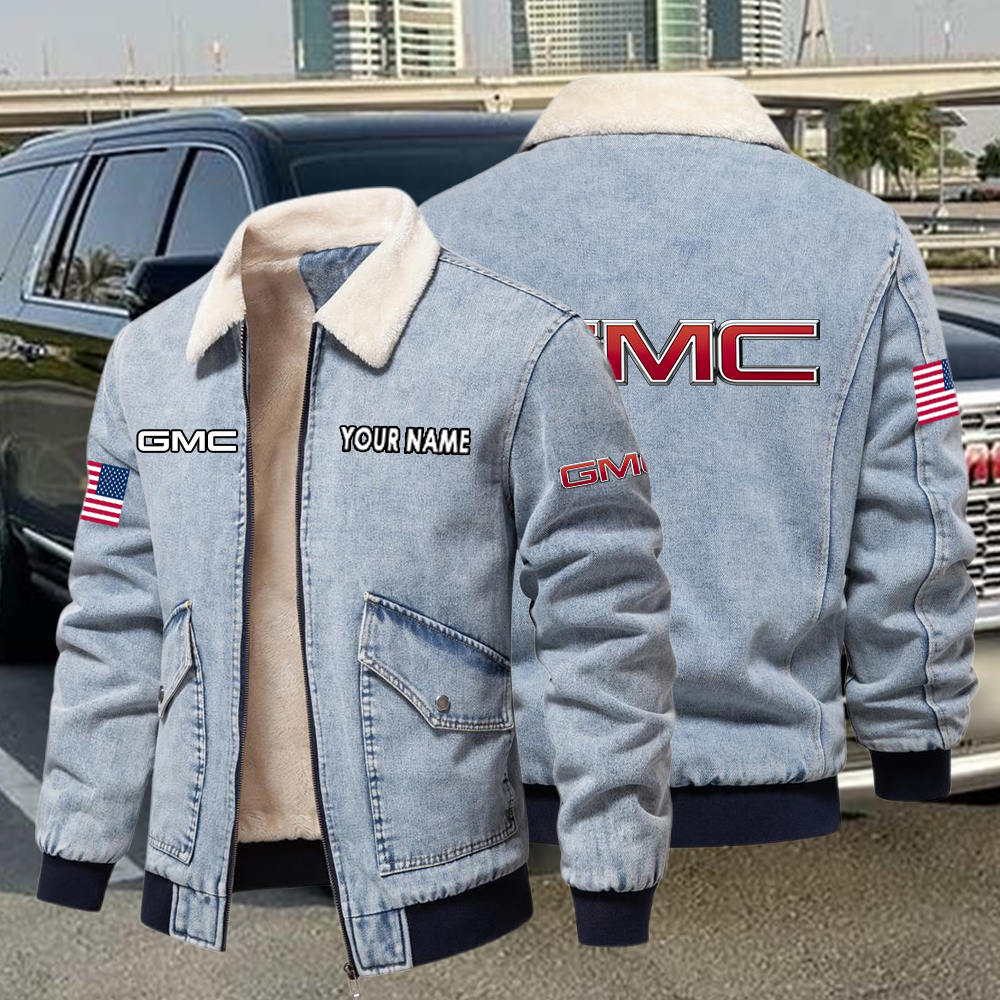 GMC Fleece Denim Jacket Custom Name - Image 4