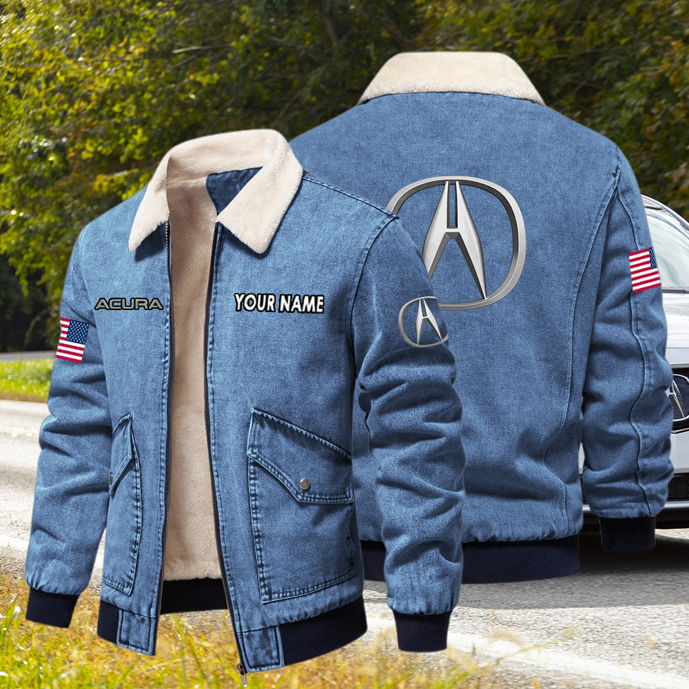 Acura Fleece Denim Jacket Custom Name