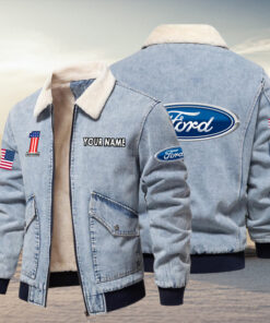 Ford Fleece Denim Jacket Custom Name