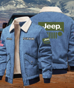 Jeep Fleece Denim Jacket Custom Name