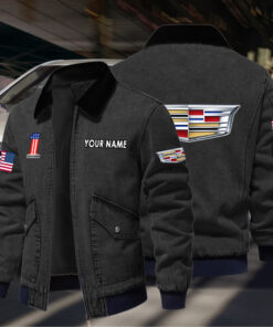 Cadillac Fleece Denim Jacket Custom Name