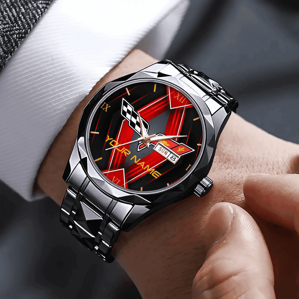 Corvette Alloy Luxury Quartz Watch Customize Name - Image 9