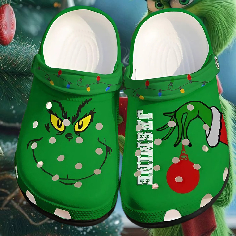 Grinch Christmas Clog Custom Name - Image 5