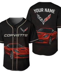 Corvette Baseball Jersey Custom Name