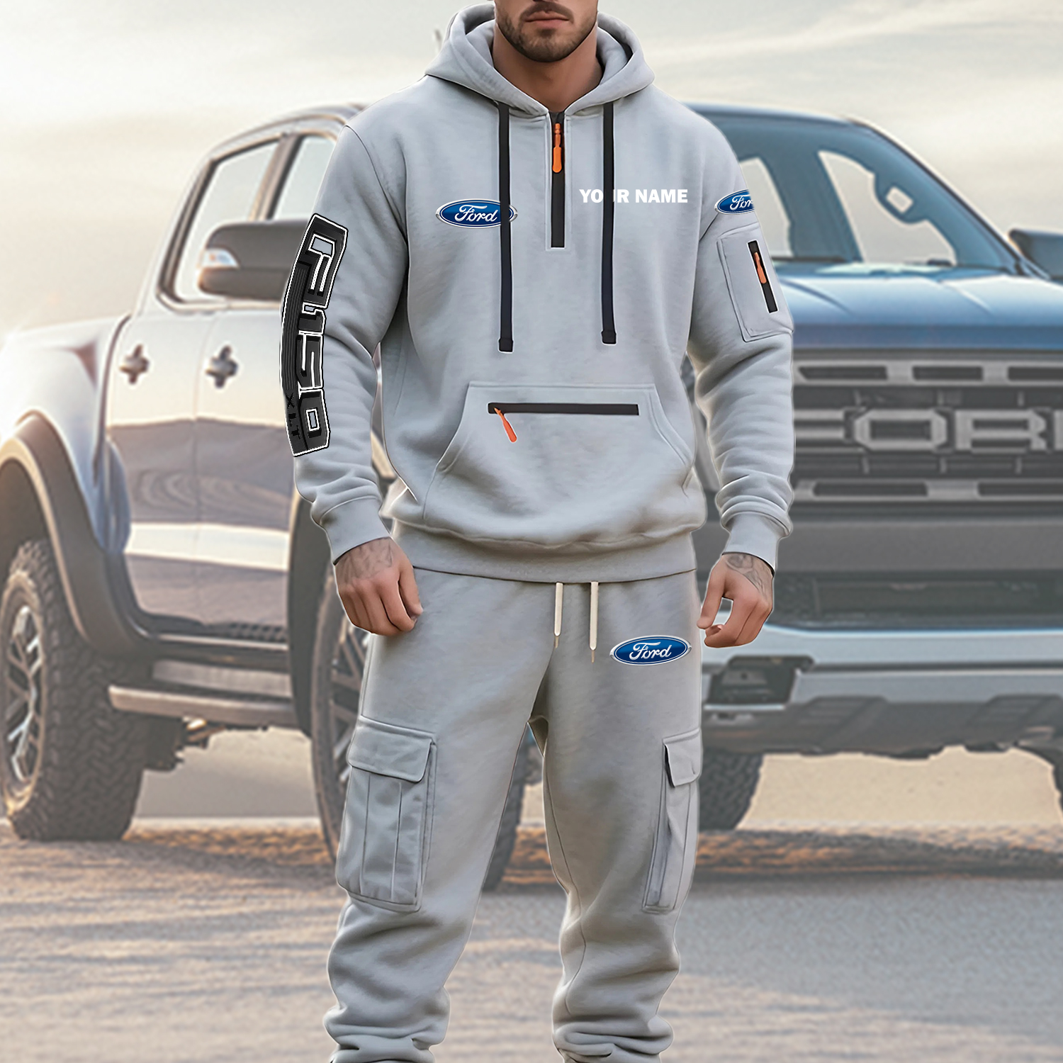 Ford F150 Men’s Hoodie and Jogger Set Customize Name - Image 2