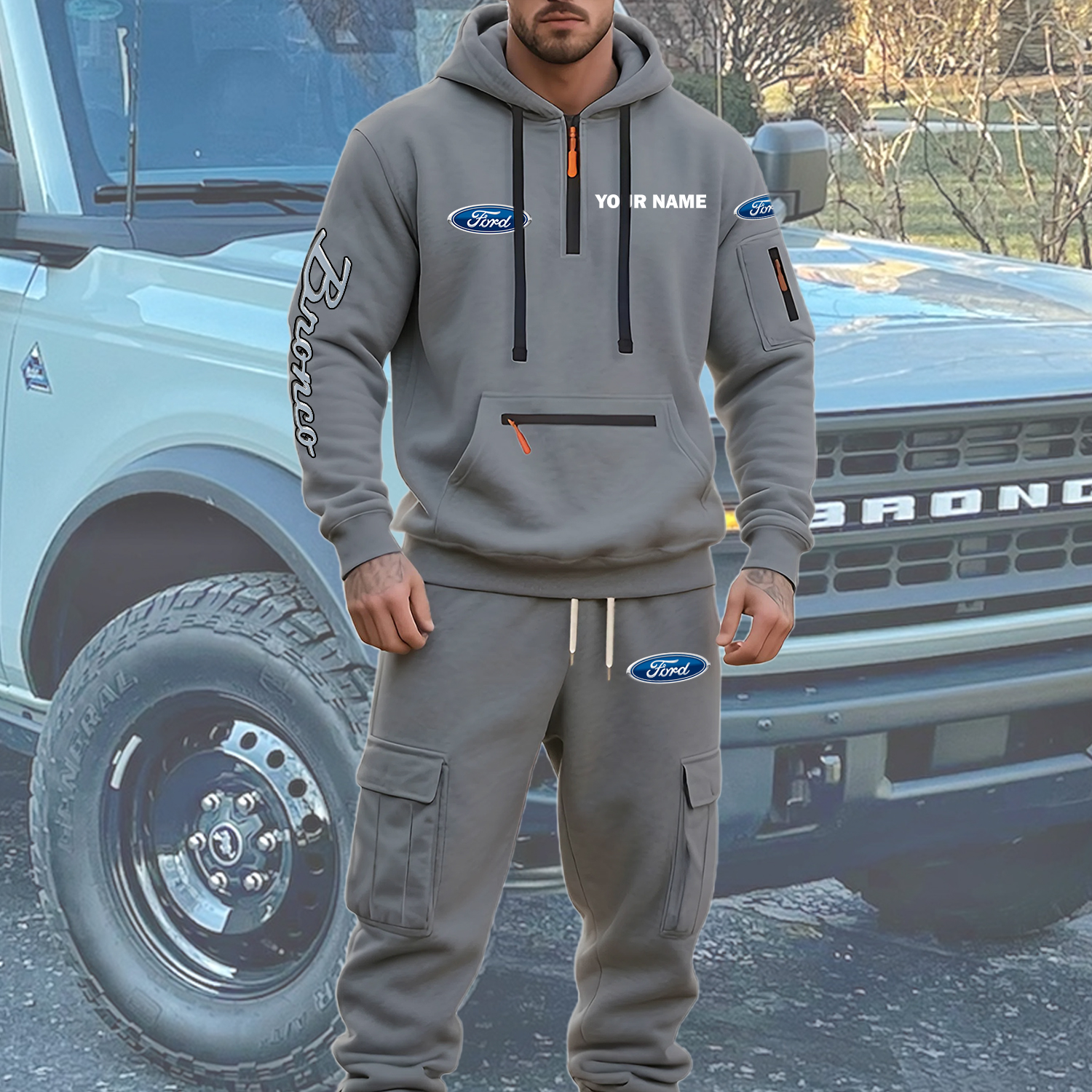 Bronco Men’s Hoodie and Jogger Set Customize Name - Image 6