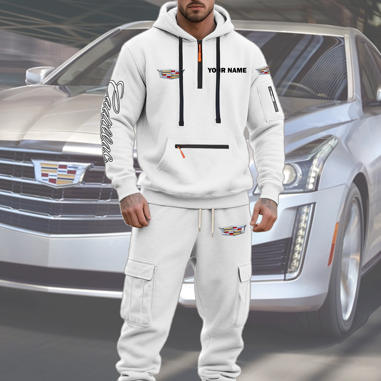 Cadillac Men’s Hoodie and Jogger Set Customize Name - Image 7