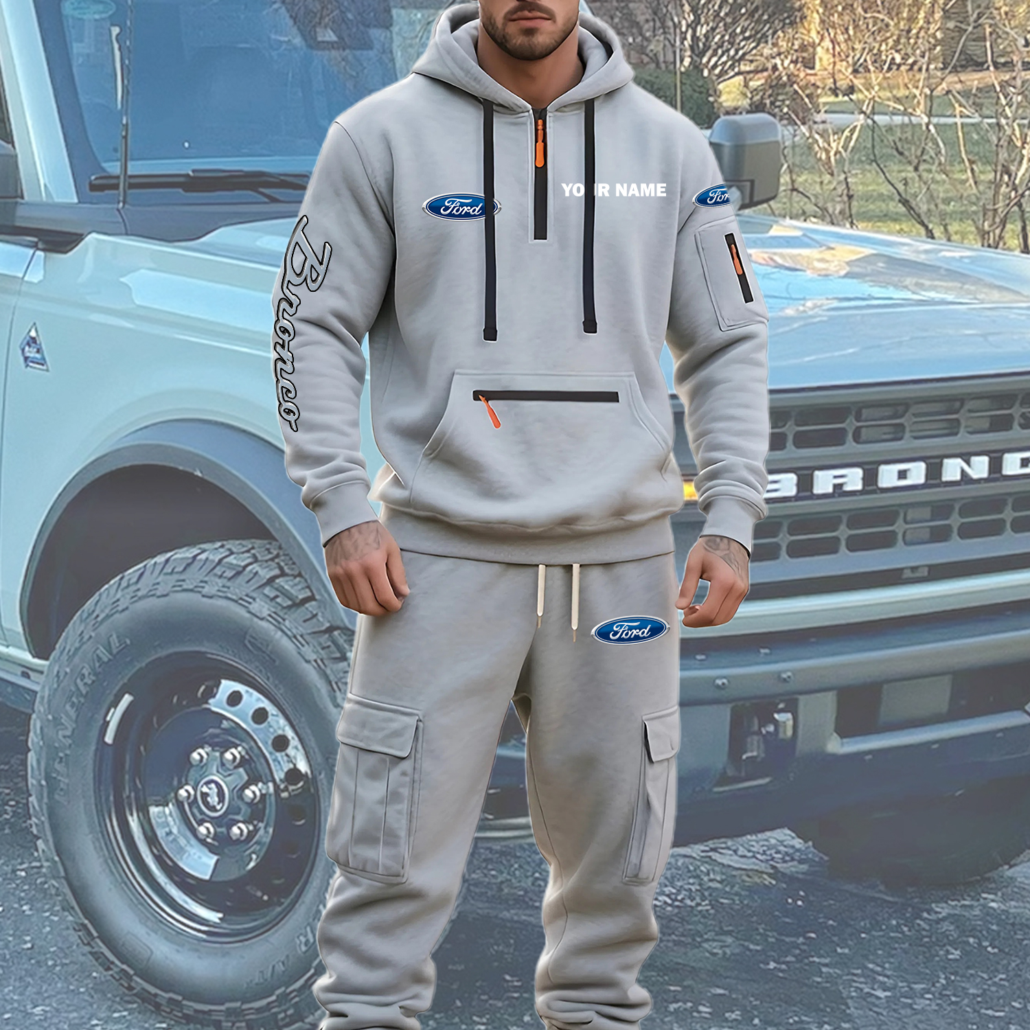 Bronco Men’s Hoodie and Jogger Set Customize Name - Image 7