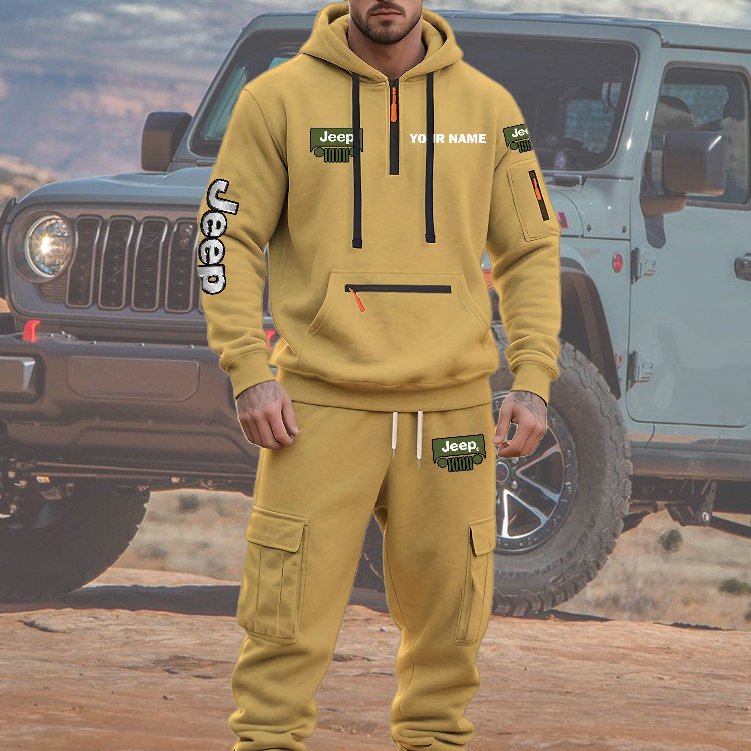 Jeep Men’s Hoodie and Jogger Set Customize Name - Image 4