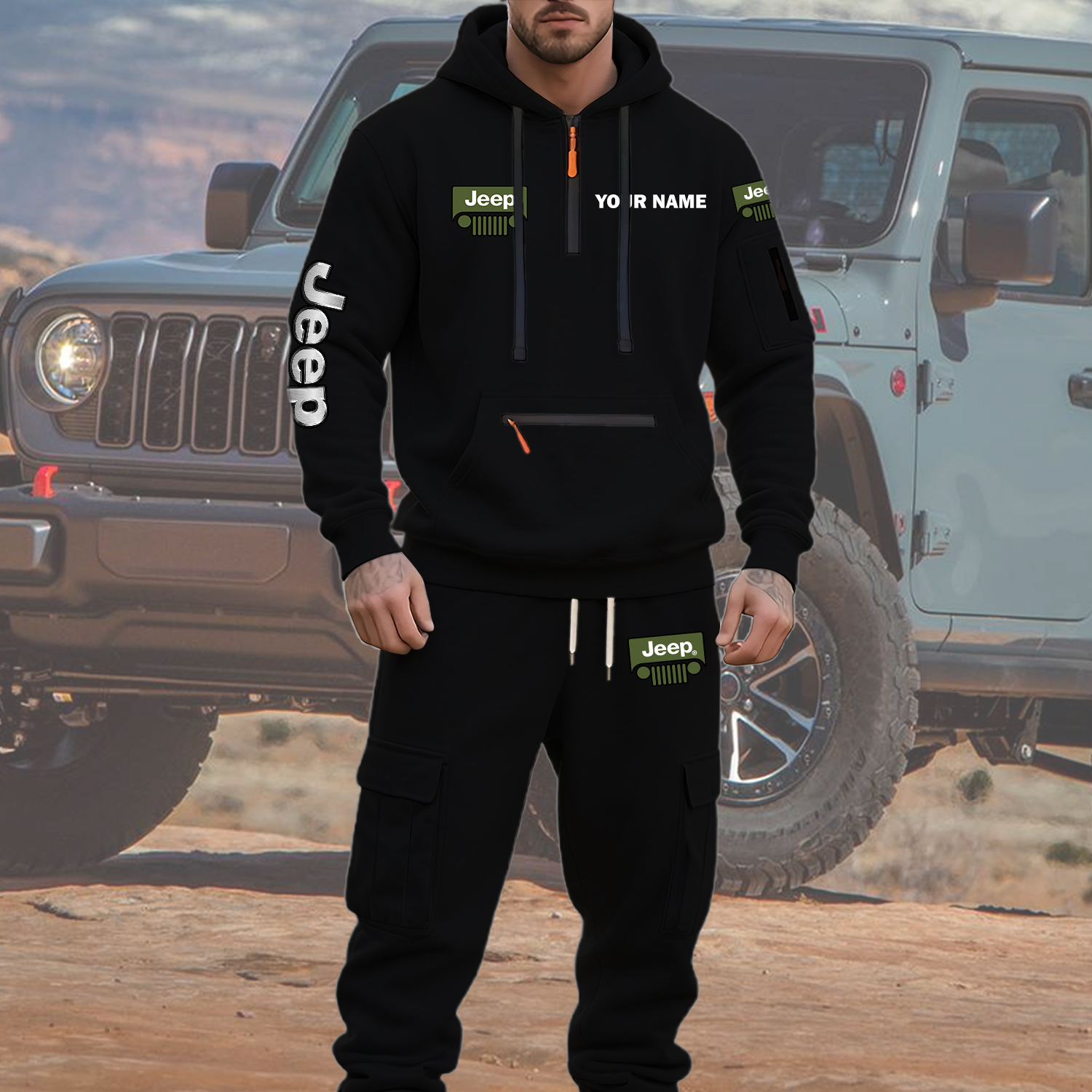 Jeep Men’s Hoodie and Jogger Set Customize Name - Image 5