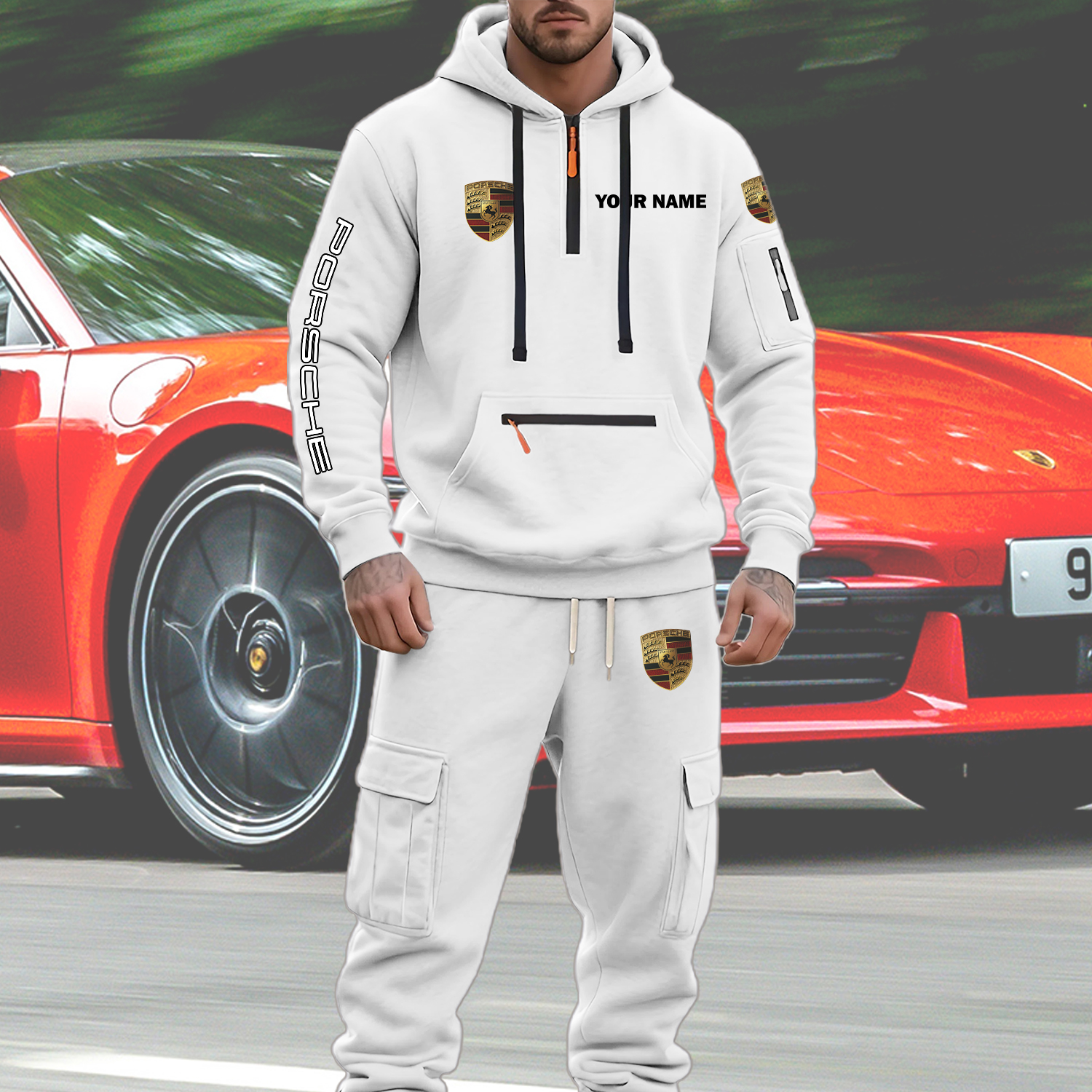 Porsche Men’s Hoodie and Jogger Set Customize Name - Image 7