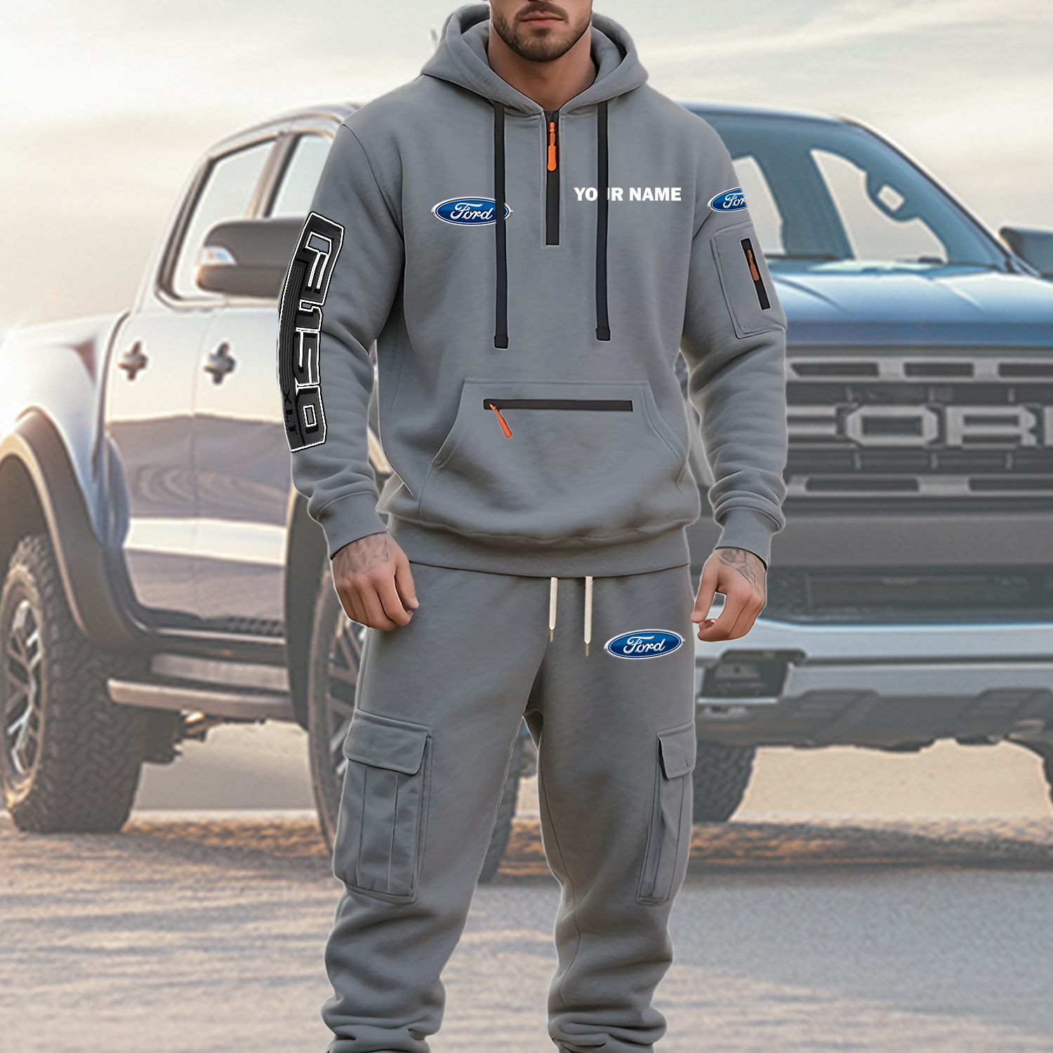 Ford F150 Men’s Hoodie and Jogger Set Customize Name - Image 3