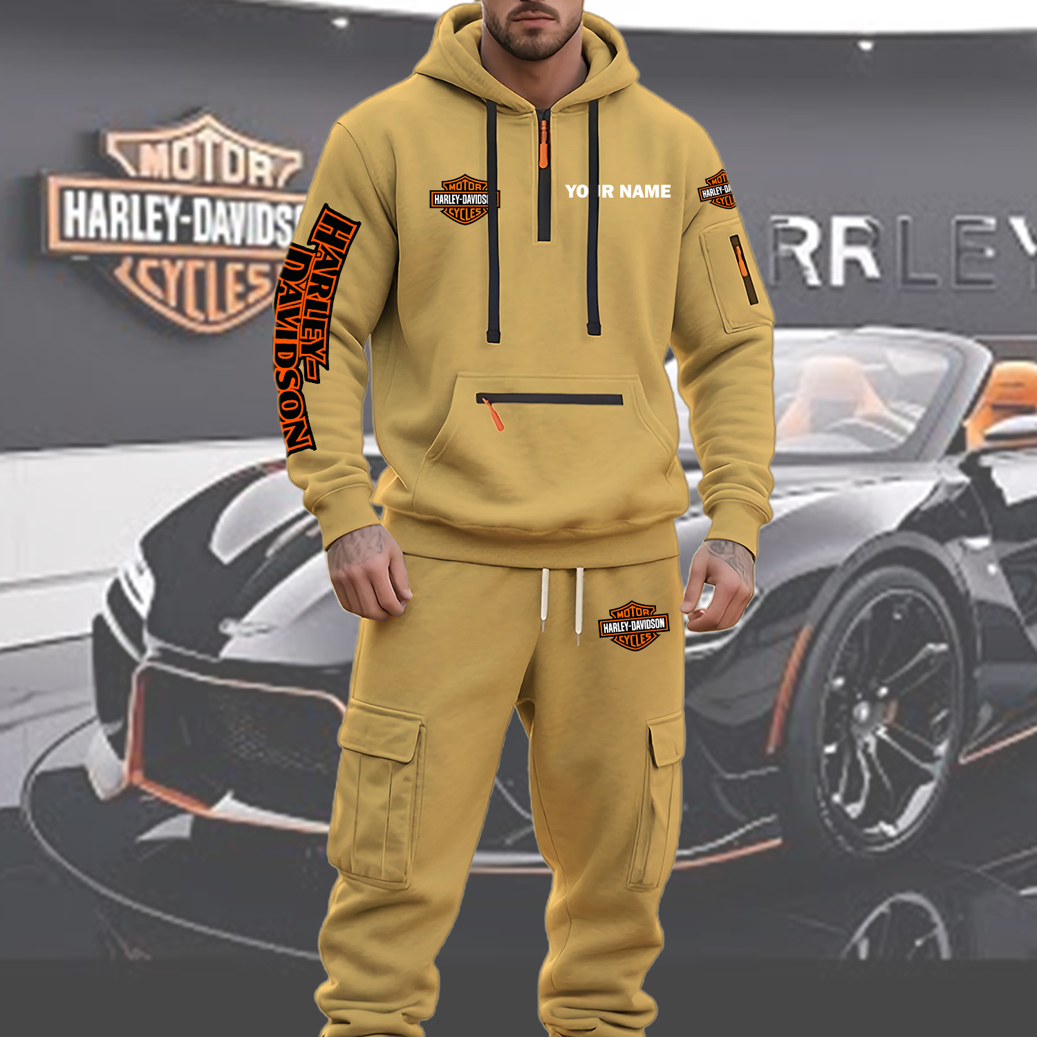 HD Men’s Hoodie and Jogger Set Customize Name - Image 4