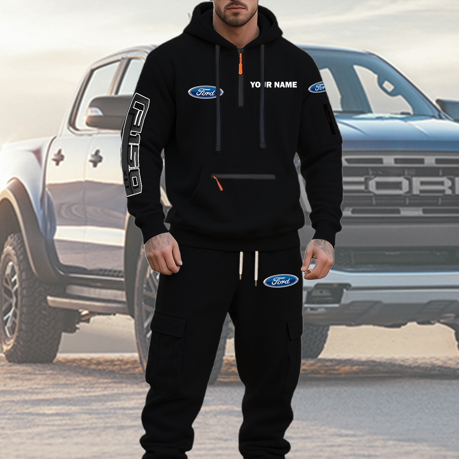 Ford F150 Men’s Hoodie and Jogger Set Customize Name - Image 4