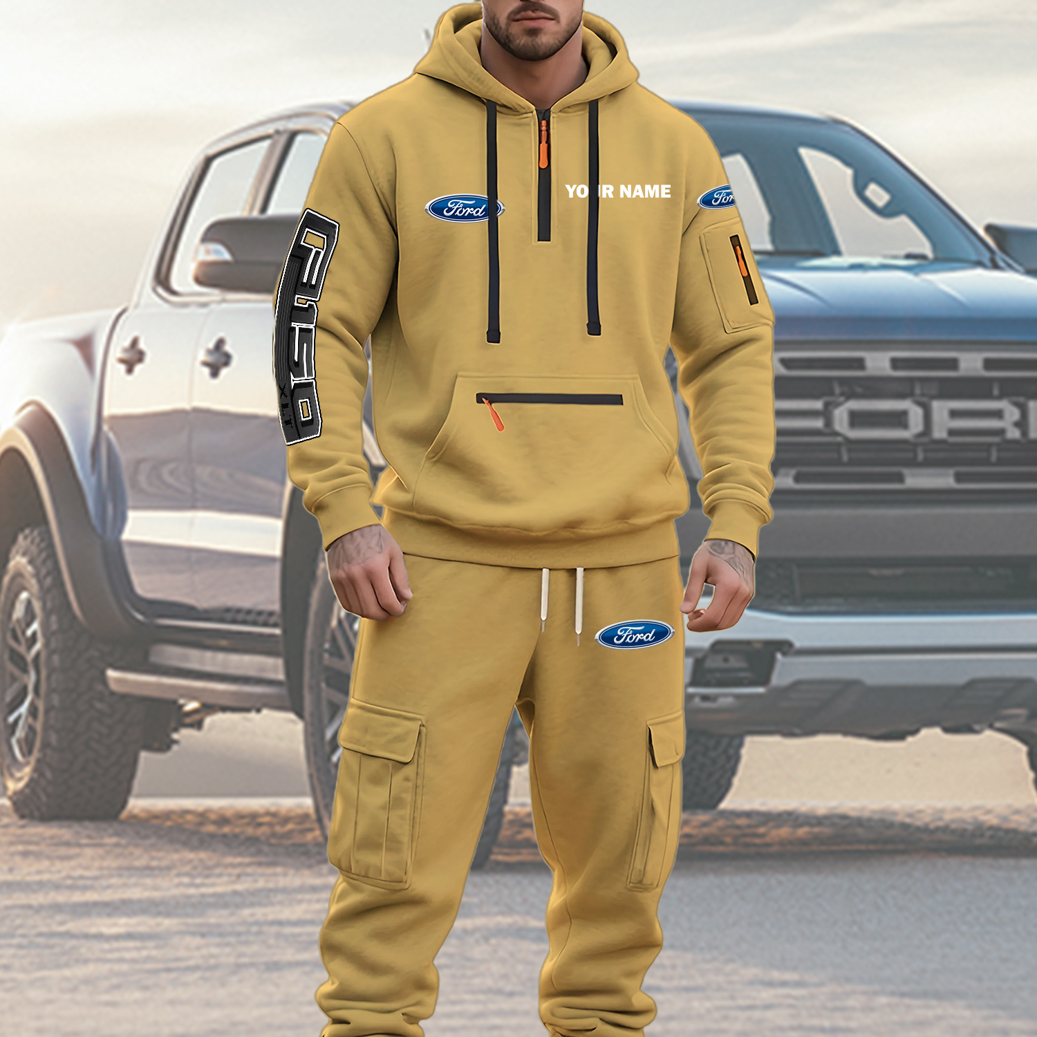 Ford F150 Men’s Hoodie and Jogger Set Customize Name - Image 5