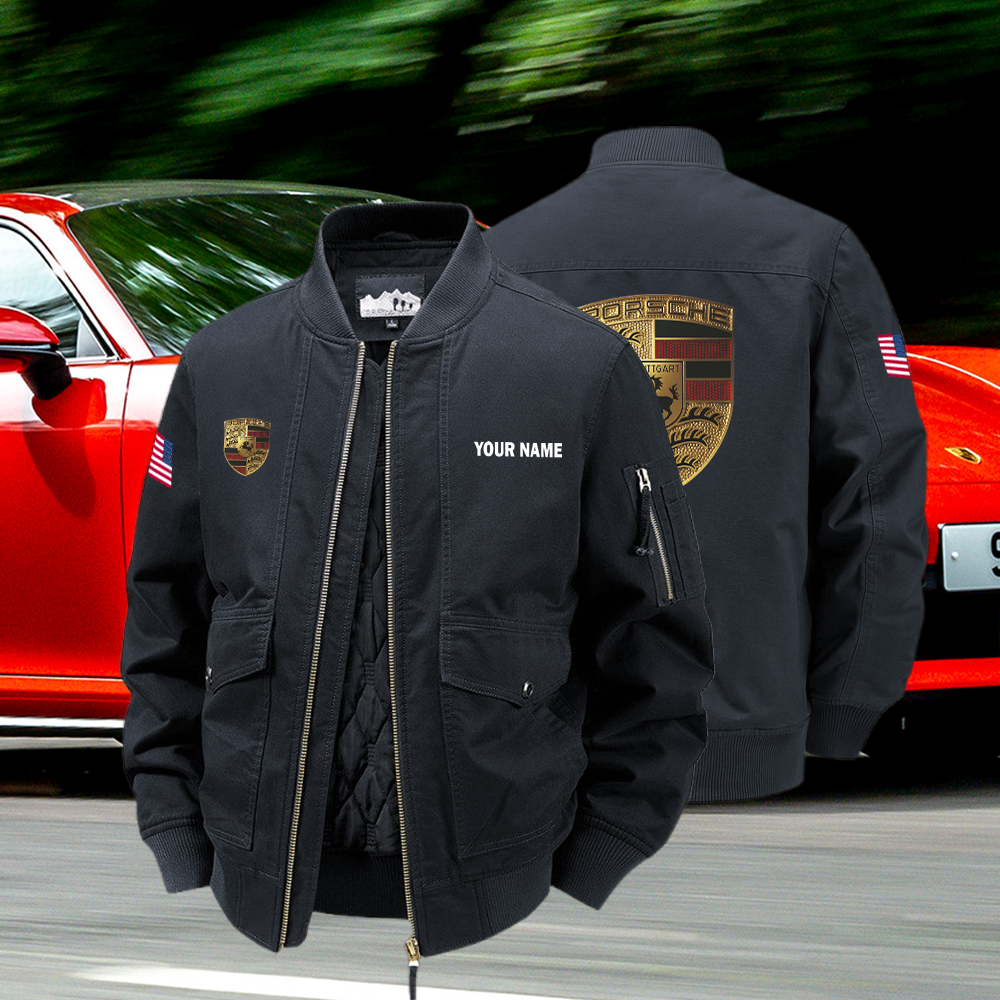 Porsche Bomber Jacket Custom Name - Image 2