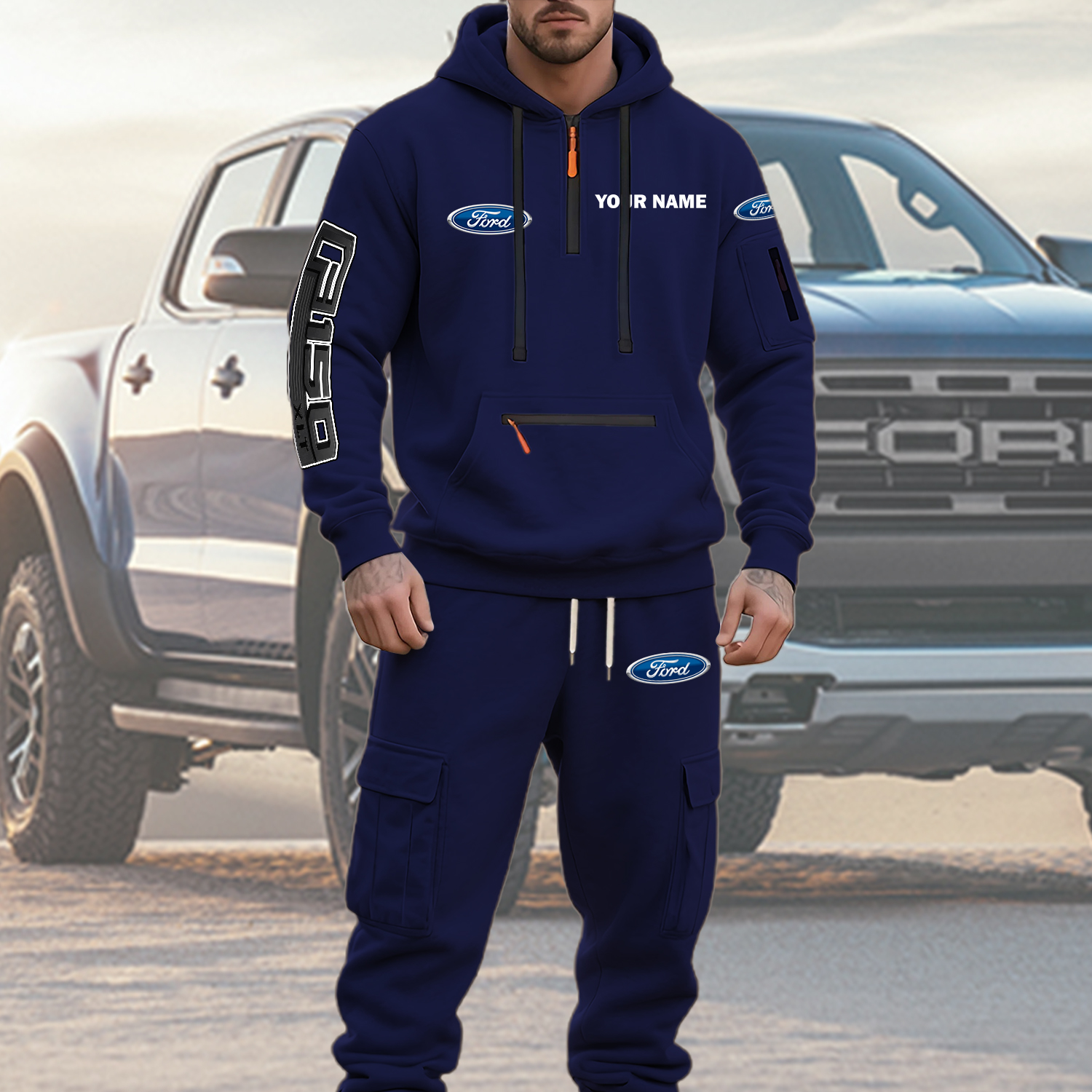 Ford F150 Men’s Hoodie and Jogger Set Customize Name