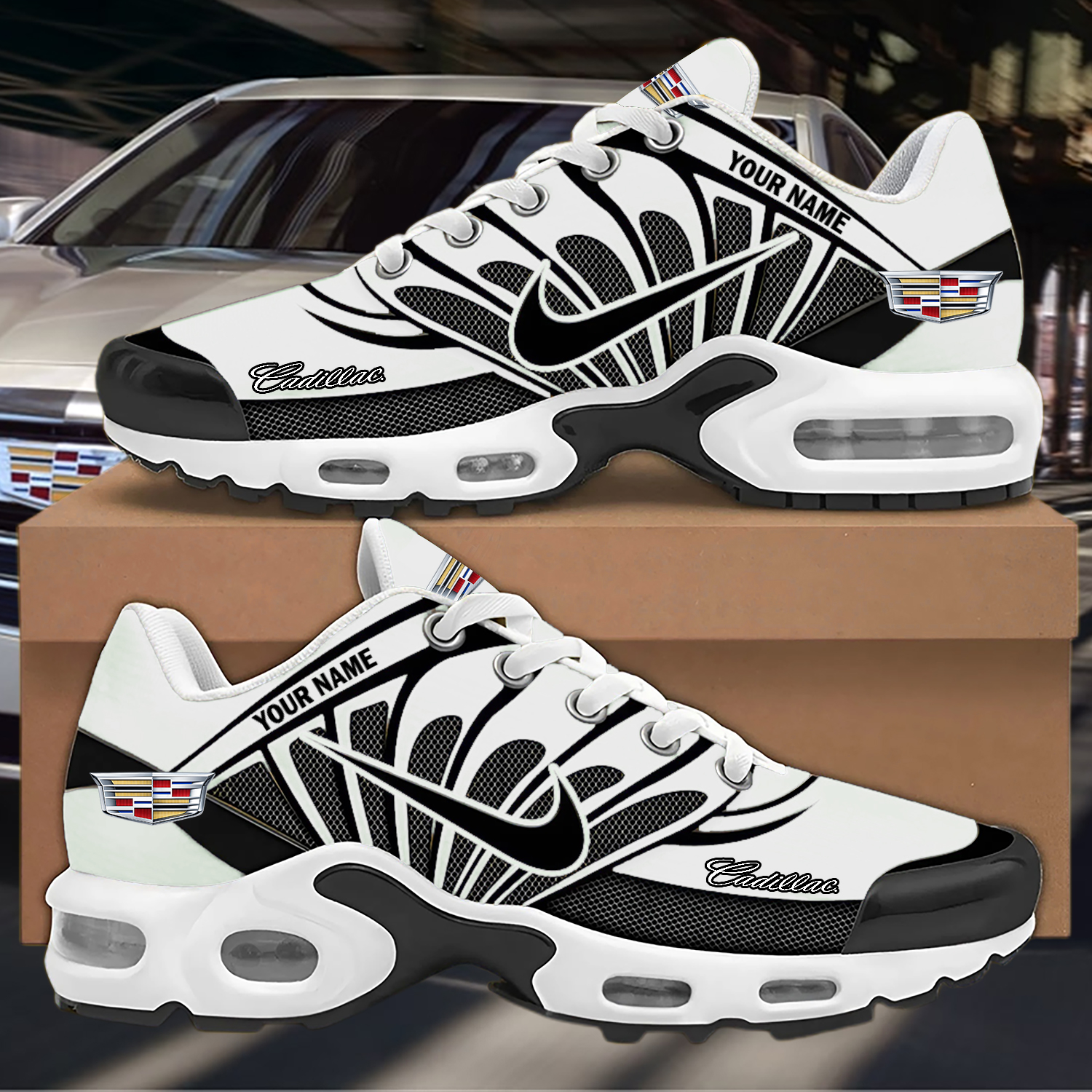 Custom Cadillac Nike Air Max Sneakers - Image 2