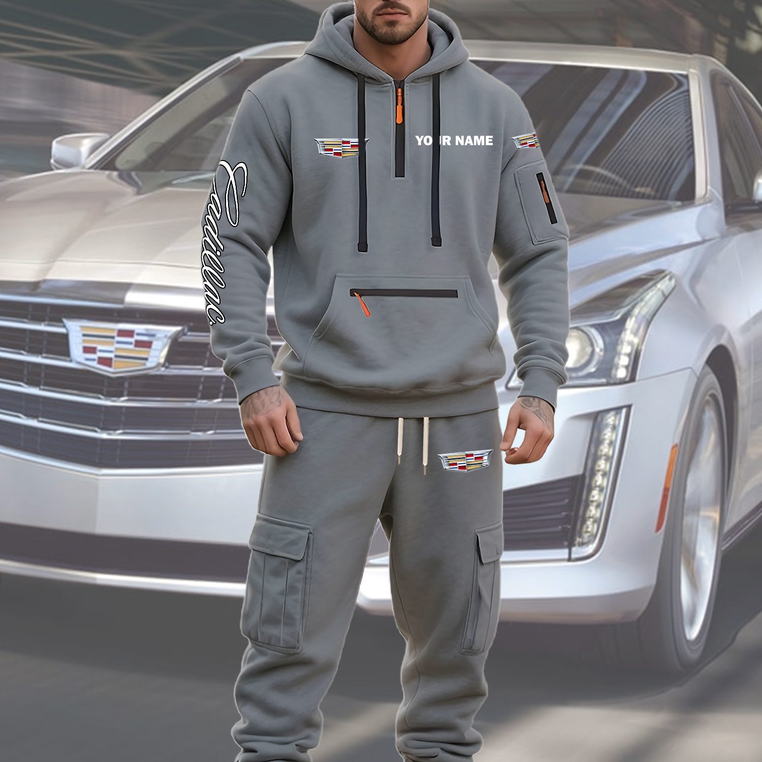 Cadillac Men’s Hoodie and Jogger Set Customize Name