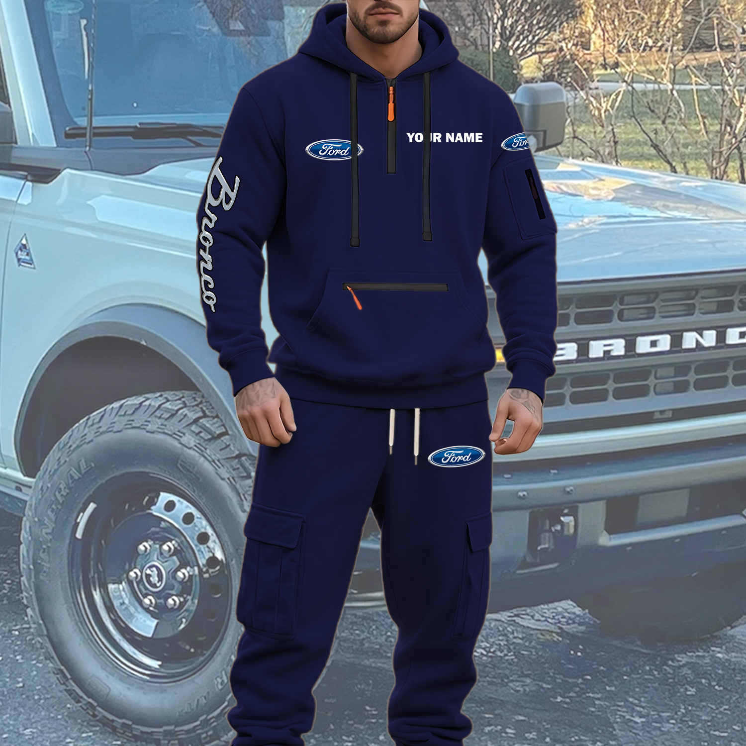 Bronco Men’s Hoodie and Jogger Set Customize Name