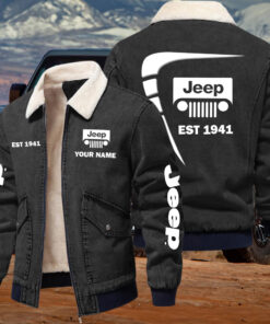 Jeep Fleece Denim Jacket Custom Name
