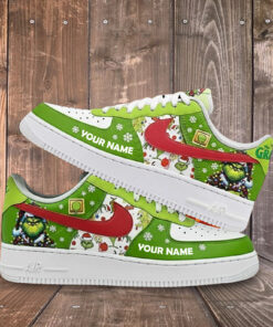 Printed Christmas AF1 Sneakers, Grinch Xmas Shoes, Xmas Gift