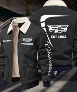 Cadillac Fleece Denim Jacket Custom Name
