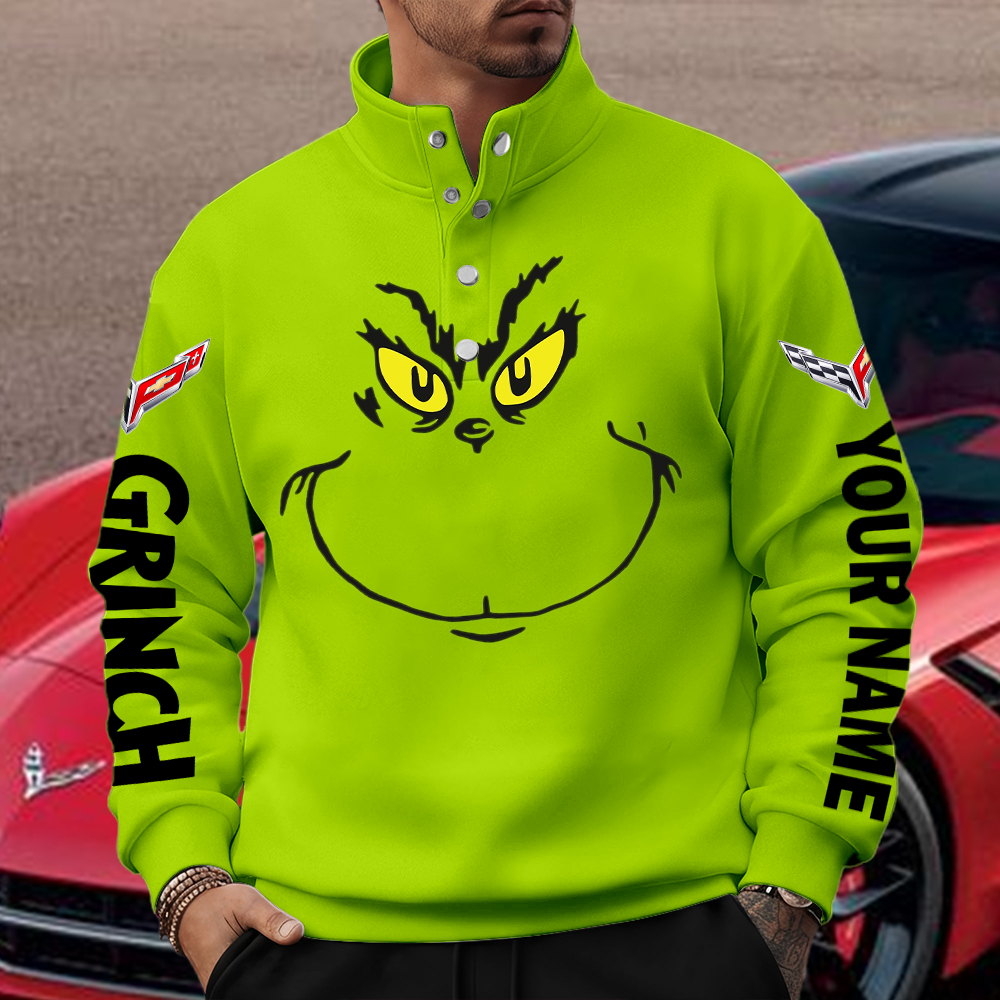 Corvette Grinch Unisex Western Style Sweater Custom Name - Image 3