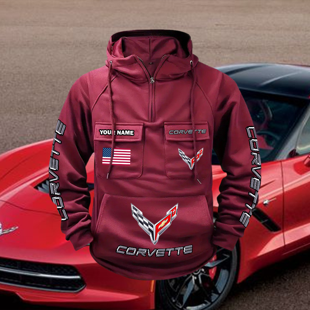 Corvette Custom Name Cargo Hoodie - Image 2