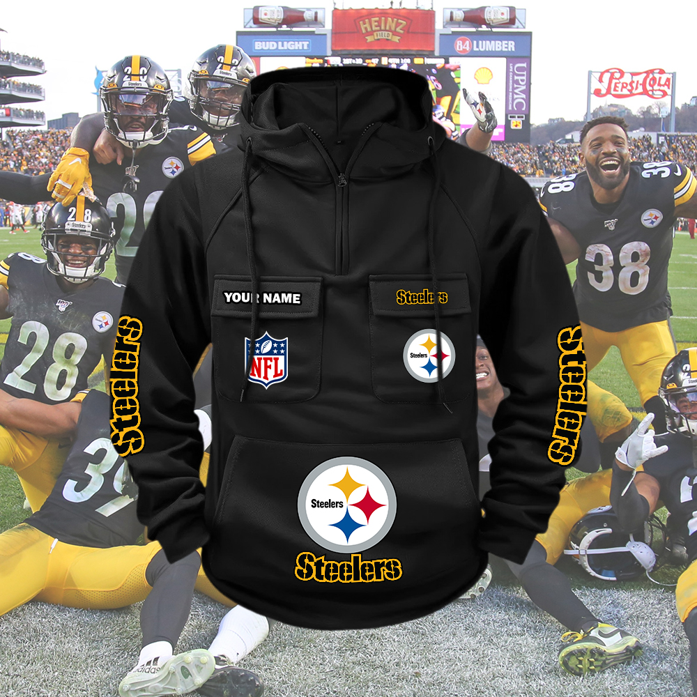 Steelers Custom Name Cargo Hoodie