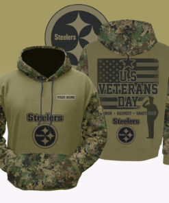 Steelers US Veteran Day Honor Respect Gratitude Personalised Veterans Shirt