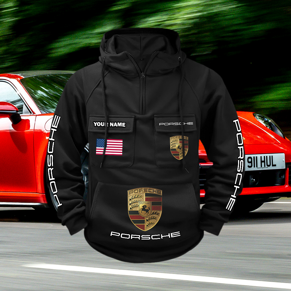 Porsche Custom Name Cargo Hoodie - Image 2