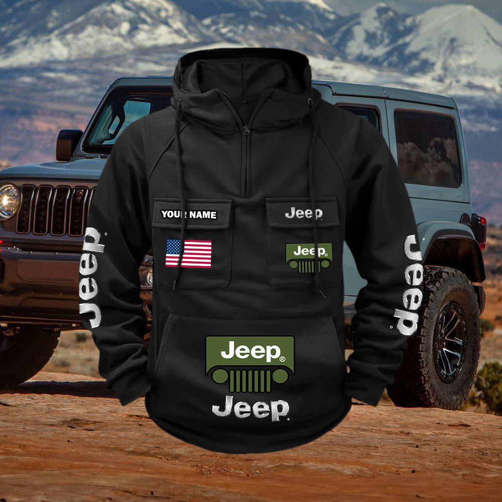 Jeep Custom Name Cargo Hoodie
