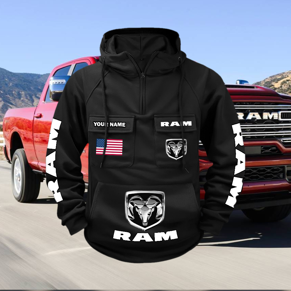Ram Custom Name Cargo Hoodie