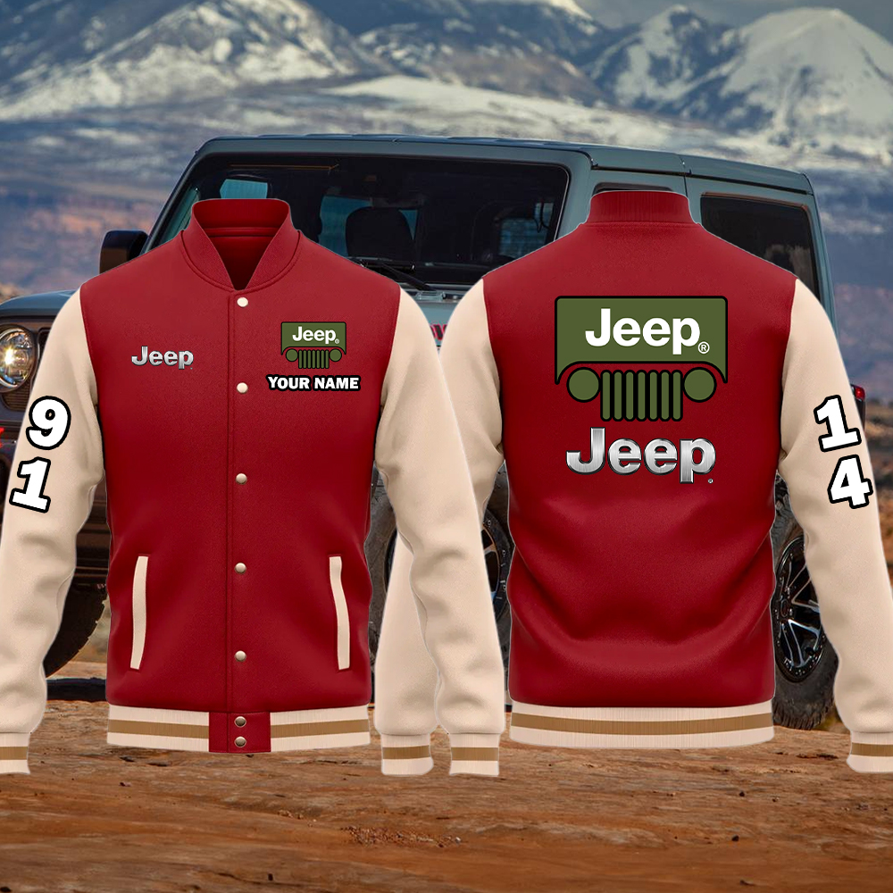 Jeep Baseball Bomber Jacket Custom Name - Image 2