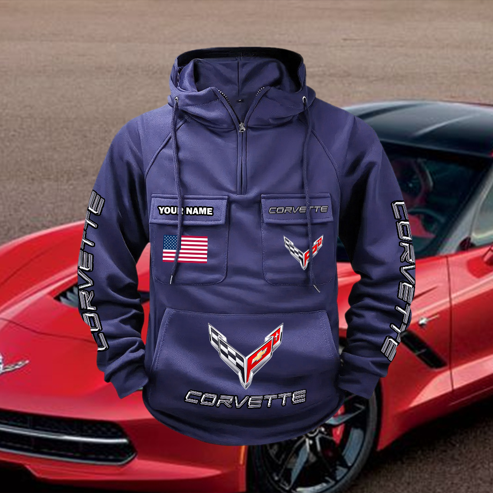Corvette Custom Name Cargo Hoodie - Image 3